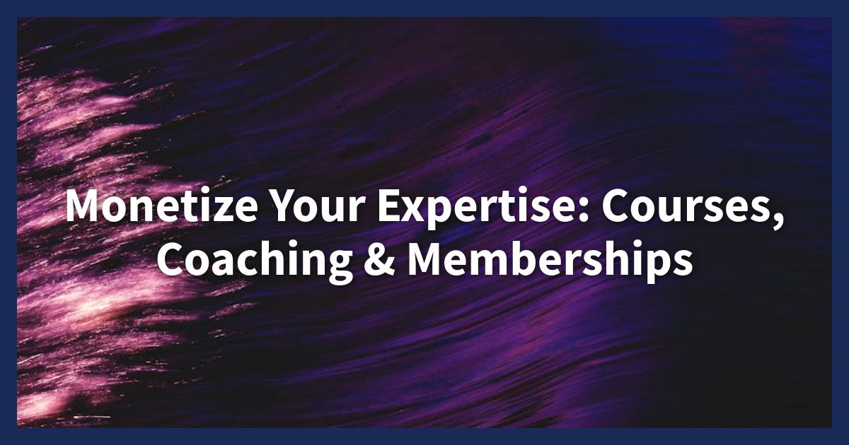 sell your knowledge